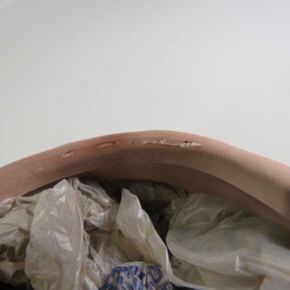 Ceramic Sea Shell Dish - Planter Brown Striped Conch Shell - Picture 5 of 12